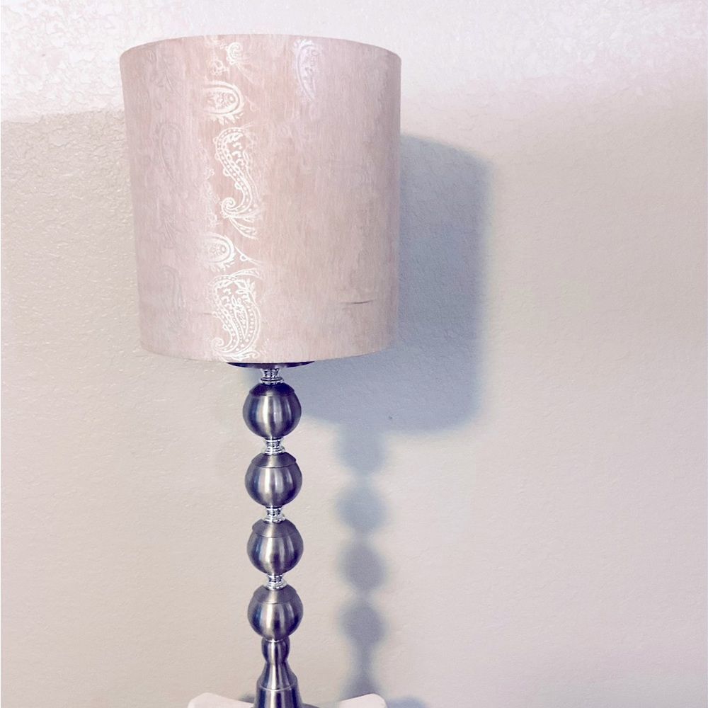 Tall cream twin set lamps